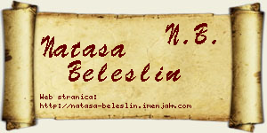 Nataša Beleslin vizit kartica